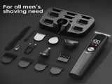 Gray Multifunctional Rechargeable Hair Clipper Set - Waterproof Electric Hair Trimmer V888-ELOSUNG11821