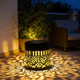 Solar-Powered Wrought Iron Mandala Pattern Openwork Projection Courtyard and Garden Mood V1265-AU-MANTUOLUO-2