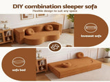 Artiss Folding Sofa Bed Floor Couch 2-in-1 Convertible Futon Loveseat Orange SB-B-SOFA-FD-OR