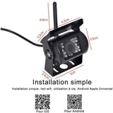 WIFI HD Wireless Truck Backup Camera, 12V-24V, 170 degree Wide Angle, 50m Range, Night Vision, V1189-LC-QP-00390