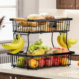 2-Tier Metal Fruit Vegetable Storage Basket V178-62254