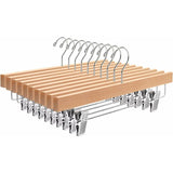 Home 10 Pack 32Cm Natural Wooden Hangers For Pants Skirts Socks Underwear Non-Slip Hangers With V1188-MS-227-0790