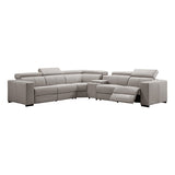 Washington Genuine Leather 6 Seater Corner Sofa With 2 Electric Recliners And Reversible Console V43-SOF-WSHTN-CR