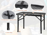 Camping Table with Mesh Desktop, Lightweight & Portable Small Folding Grill Table, Height Adjustable V1259-DP01-I-00035