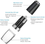 2PACK Gravity Electric Pepper and Salt Grinder Set Stainless Steel Black V1263-JX-7362