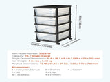 Plastic Storage Drawers Cart, 4 Drawers Storage Organizer with Wheels, Rolling Closet Organization V767-VVR-CWCT1SLJL4G13PBKB001V0