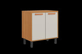 Base Kitchen Wooden Cabinet/Cupboard with 2 Doors in Cinnamon Finish - Napoles White Flat Pack DIY V1112-3600001955