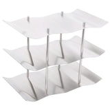 3Tier Stainless Steel Wine Rack Freestanding Wavy Wine Holder Display Shelf Kitchen Accessories V1294-YM0718-3118210012811