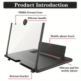 Black 18-Inch Ultra-Clear Portable Retractable HD Mobile Phone Screen Magnifier - Eye Protection V888-ELOSUNG39944