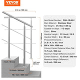 Handrails for Outdoor Steps, 31.5in Length 2 Crossbars Stair Hand Rail Kit, Transitional Stainless V952-BXGSLZFS80CMSOHDTV0
