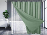 Bath Shower Curtain Set 230gsm Waffle Shower Curtain Thick PEVA Liner Triple Header Hooks for V1294-YM0901-YM888YBTMSY04V24V0001