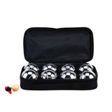 Silver Bocce Ptanque Set with 8 Metal Balls, White Wooden Jack, and Carry Case LSB-69027