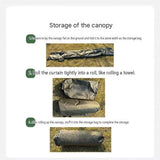 3x3m Green Multi-Purpose Outdoor Tarp - 19 Anchor Points Waterproof Rain Fly with Blackout Coating, V888-ELOSUNG56746