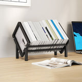 Desktop Bookshelf Stainless Steel Desk Book Storage Organizer - File Supply Rack for Home Office V1366-AZ2-W-11958