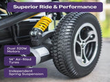EQUIPMED Front Wheel Drive Power Electric Wheelchair, Up to 35km Range, Ultra-Comfortable, Safe V219-HWCELEEQ14KA