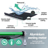 Instahut Retractable Folding Arm Awning Motorised Sunshade 2.5Mx2M Grey AWN-B-ARM-REMOTE-25X20-GREY