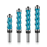 Double Bearing Spiral Flush Trim Router Bit 1/2" Shank - Solid Carbide Blade with Teflon Coating, V1107-145-50122-BLU4