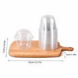 100 Pack Disposable Plastic Cups with Dome Cross Lids 8.45 Ounce Clear Round Fruit Containers for V1192-AZ-W-24188