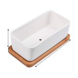 SWETRACE Ceramic Oblong Flower Pot White 1 Set 6.7X3.3In V1189-LWWAL-20260327-03580