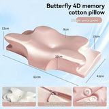 Butterfly 4D Memory Cotton Pillow Ice-Silk Fabric Cooling Pillow Cervical Spine - Purple - Size V1106-115-79531-PUR-CONVENTIONAL