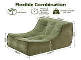 Artiss Floor Sofa Armless Chenille No Assembly Removable Cover Green SBED-N-02-GN