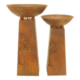 Set 2 Nested Rust Tree of Life Firebowls 83cm V637-01520FIR