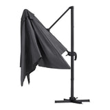 Instahut Outdoor Umbrella 3m Umbrellas Cantilever Stand Sun Roma 360 Degree Charcoal UMB-ROMA-5TIL-CO