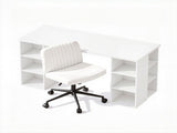 Artiss Office Desk & Set 150cm Computer Desk with 6 Storage Shelves & Ergonomic Cross Legged DESK-SHEF-150-2016-WH