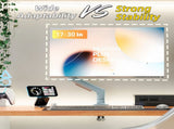 Single Monitor Arm for 17-30 Inch Screens,Height Adjustable Desk Mount Sliver Aluminium Monitor V1337-FY-G3NF-BD34