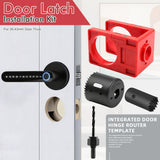 9-Piece Hinge and Door Lock Installation Kit with Adjustable Locator Template, Hole Saws and Drill V1341-ZY-NDX85Q87-RED
