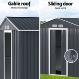 Giantz Garden Shed Outdoor Storage 2.15x1.74M Tool Workshop House w/Extension Kit SHED-GAB-4X7-AB-EXT