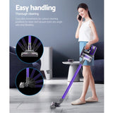 Devanti Stick Vacuum Cleaner Bagless Cordless 150W Purple VAC-CL-09E-GY-PP