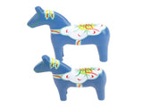 2pcs Hand Painted Swedish Wooden Horse Figurine Dalecarlian Horse Ornaments for Home Wedding V1294-YM0901-3115240105212