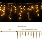 20M Christmas Lights Icicle Light 800 LED Warm White Decor Jingle Jollys XMAS-LED-800-IC-WW