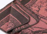 Soft Knitted Layering Shawl, Gentle Forest Deer Print, Sweet Grey Pink Shade V1221-XM-LB2143-ZS57