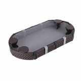 Keezi Kids Sandpit Toys Outdoor Sandbox Oval Sand Pit 4 Seats Grey Cover SAND-PE-OVAL-BR