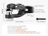 Pintle Hook, 9070 kg Towing Capacity, Trailer Hitches Receiver Hook Combination 50.4 mm Hitch Ball, V952-TJXHTGDGQ2INLAH50V0