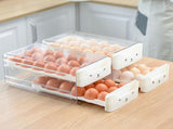 Egg Container Double Layer Drawer Plastic Stackable Clear Egg Storage Box for Fridge Refrigerator V1294-YM0901-3117240151611
