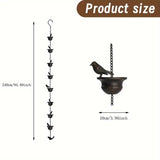 2.4Meter Birds on Cup Mobile Rain Chain for Gutters with Hanger Catcher Chains with V1366-AZ2-W-05435