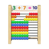 10 Row Wooden Abacus Counting Frame with 1-100 Number Cards, Math Teaching Tool for Addition and V1366-AZ2-W-16792
