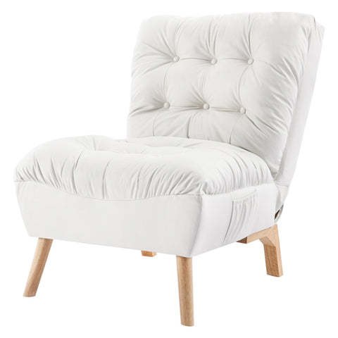 Levede Lounge Accent Chair Sofa Recliner Cream AC1001-WH