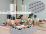4 Pack Velvet Jewelry Organizer Trays, Stackable Drawer Inserts for Rings Earrings Necklaces, Gray V1188-MS-721-055