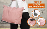 Shopper Bag Tote Bag Foldable Travel Laptop Grocery Nylon KO-DUAL PINK V274-GM-KOEBAG-SHOP-PK
