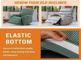 Power Lift Recliner Chair Cover, Stretch Jacquard Slipcover with Side Pocket, Sage Green V1188-MS-721-270