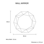 Wall Mirror MDF Silver Mirror & Green Frame Trigonometrical Shape MRR-04 V43-MRR-04