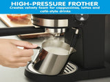 Pronti Breakfast Set with Rose Gold Kettle & Toaster with 1.2L Espresso Machine - Black KT-TS-850D-BK