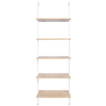 YES4HOMES Industrial Ladder Shelf Wood Wall-Mounted Bookcase Storage Rack Shelves Display V278-M80908W-STORAGE-RACK