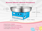 Electric Cotton Candy Machine, 1000W Commercial Candy Floss Maker with 52cm in Stainless Steel Bowl, V952-TSDRMHTJLSWGP21VKV3