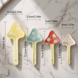 5 Pieces Cute Polka Dot Mushroom Ceramic Measuring Set with Storage Pot, Flower Pot Shape V1366-AZ2-W-15228