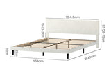 Levede Queen Bed Frame Upholstered Adjustable Headboard Platform Mattress Base BF1084-Q-BG-AU